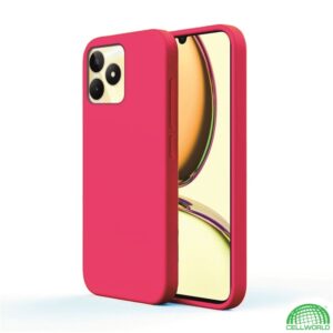 Силиконовая накладка без логотипа Silky soft-touch для Realme C53 Ярко-розовый 1