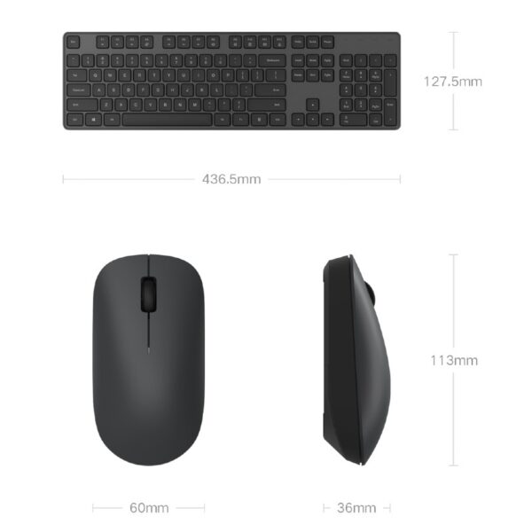 Клавиатура и мышка беспроводная Xiaomi Mijia Wireless Set 2 (WXJS02YM) Black CN 1