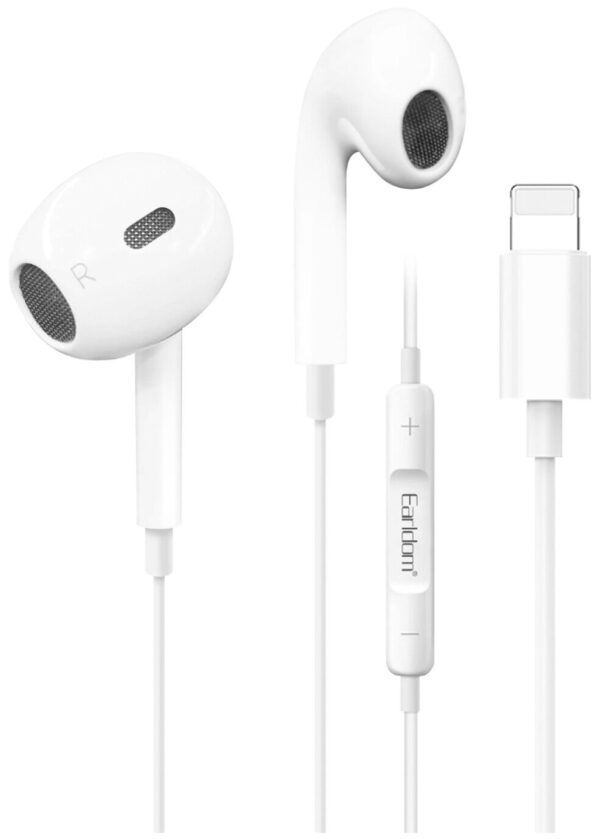 Наушники Earldom ET-E62 Lightning с микрофон. не вакуум white 1