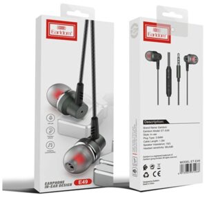 Наушники Earldom ET-E49 3.5mm с микрофон. вакуум black 1