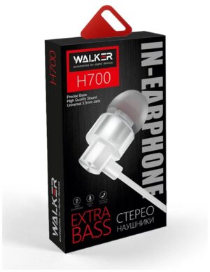 Наушники WALKER H700 с микрофоном тканев.белые 1