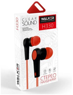 Наушники WALKER H330 Soft touch с микрофоном красные 1