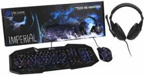 Игр набор Oklick HS-HKM100G IMPERIAL (клав/мышь/гарнитура) черный (489352) 1