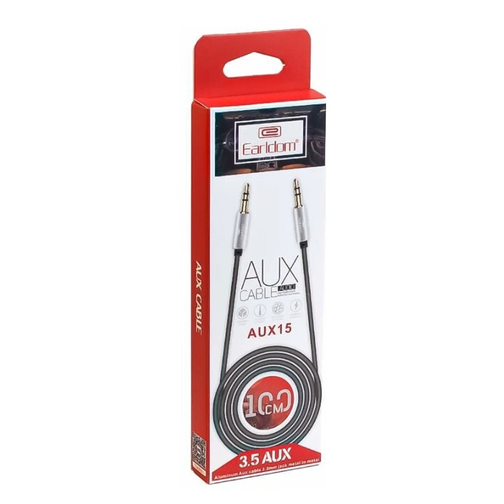 Кабель AUX Earldom ET-08 3.5mm/3.5mm 1m black 1 Кабель AUX Earldom ET-08 3.5mm/3.5mm 1m black 1