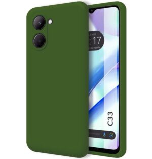 Силиконовая накладка без логотипа Silky soft-touch для Realme C53 Темно-зеленый 1