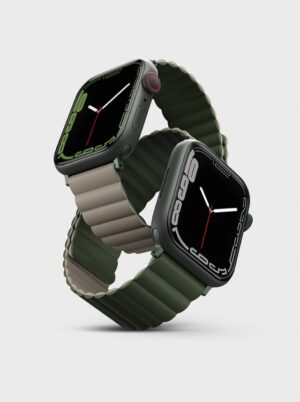 Ремешок Uniq Revix Premium для Apple Watch 49/45/44/42 цвет Зеленый Мох/Коричневый 1