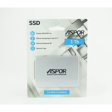 SSD 2.5" 256GB SATA3 Aspor (QLC,YS,R/W 550/470MB/s,Plastic case) OEM 1 SSD 2.5" 256GB SATA3 Aspor (QLC,YS,R/W 550/470MB/s,Plastic case) OEM 1