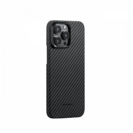 Чехол PITAKA MagEZ Case 4 для iPhone 15 Pro Max 6.7", черный/серый (Black/Grey Twill) 600D 1