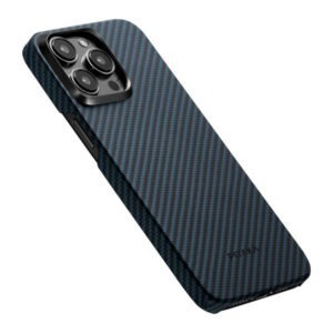 Чехол PITAKA MagEZ Case Pro 4 для iPhone 15 Pro MAX 6.7", черный/синий (Black/Blue Twill) 1500D 1