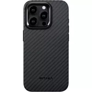 Чехол PITAKA MagEZ Case Pro 4 для iPhone 15 Pro MAX 6.7", черный/серый (Black/Grey Twill) 1500D 1