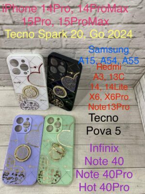 Чехол-накладка пластиковая с кольцом Fashion case для Infinix Note 40 Pro сиреневый 1