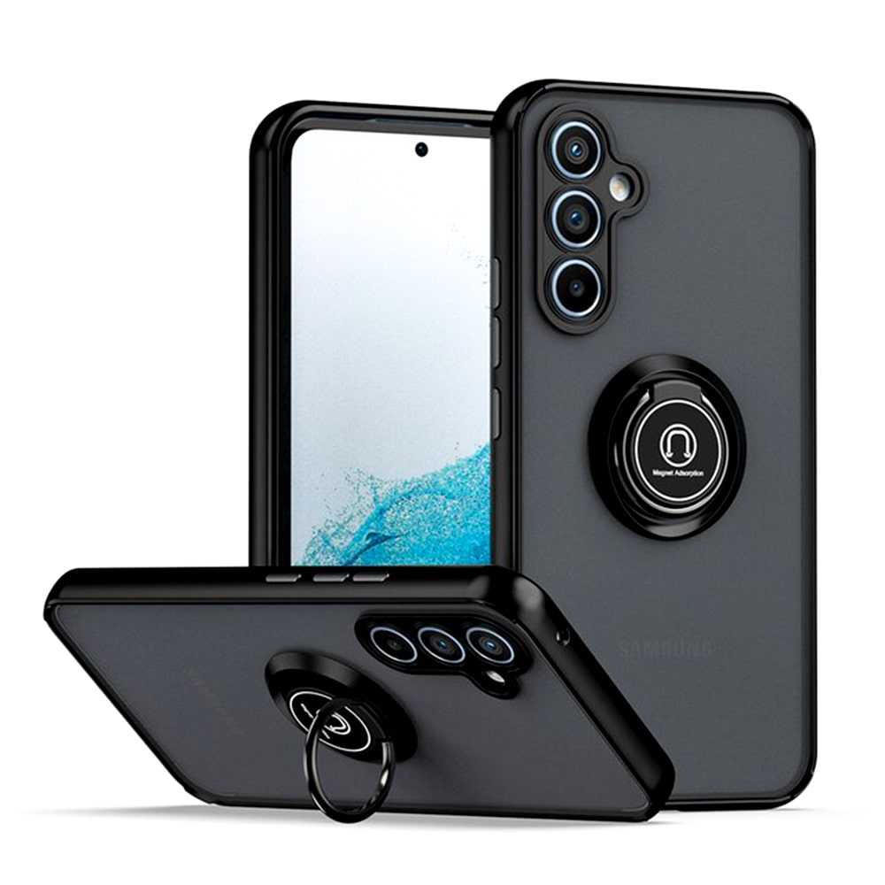 Чехол-накладка пластиковая с кольцом Fashion case для Samsung Galaxy A54 черный 1 Чехол-накладка пластиковая с кольцом Fashion case для Samsung Galaxy A54 черный 1