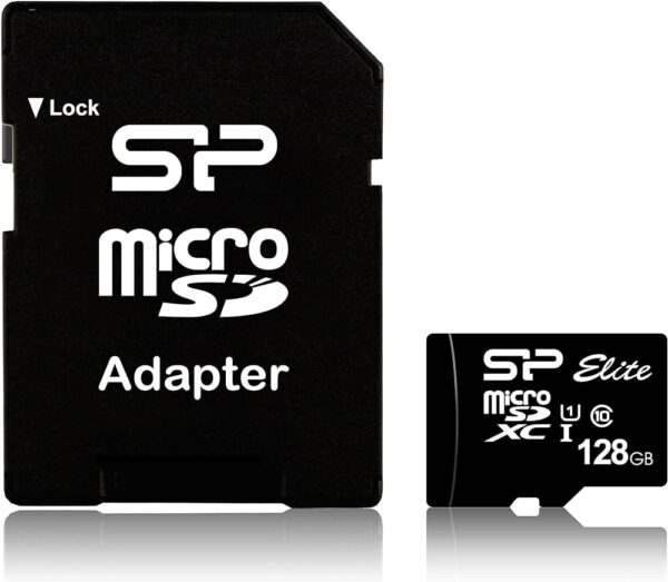 Карта памяти SiliconPower microSDXC 128GB (UHS-1, Class 10) с адаптером (SP128GBV10A) 1
