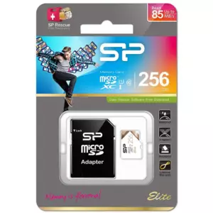 Карта памяти SiliconPower microSDXC 256GB Elite (UHS-1, Class 10) с адаптером (R/W 100 Mb/s) 1