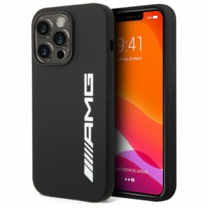 AMG для iPhone 15 Pro чехол Liquid silicone Big Logo Hard Black (MagSafe) 1