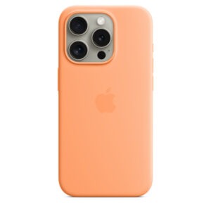 AMG для iPhone 15 Pro чехол Liquid silicone Big Logo Hard Orange (MagSafe) 1