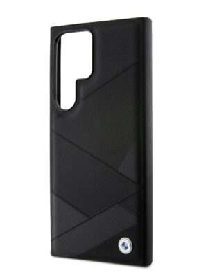 BMW для Galaxy S24 Ultra чехол Leather Textured Metal logo Hard Black 1