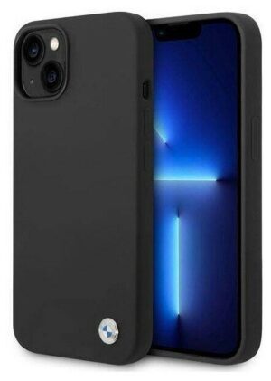 BMW для iPhone 14 чехол Signature Liquid silicone Metal logo Hard Black 1