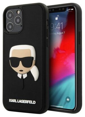Чехол Lagerfeld для iPhone 12/12 Pro (6.1) 3D Rubber Karl's head Hard Black 1