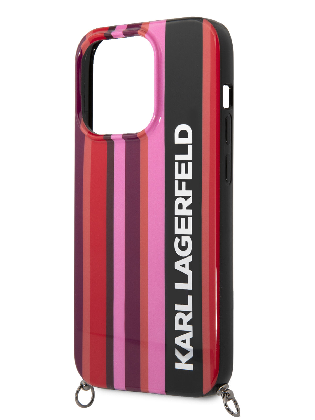 Чехол Lagerfeld для iPhone 14 Pro Max чехол Crossbody PC/TPU Color stripes with Strap Hard Pink 1 Чехол Lagerfeld для iPhone 14 Pro Max чехол Crossbody PC/TPU Color stripes with Strap Hard Pink 1
