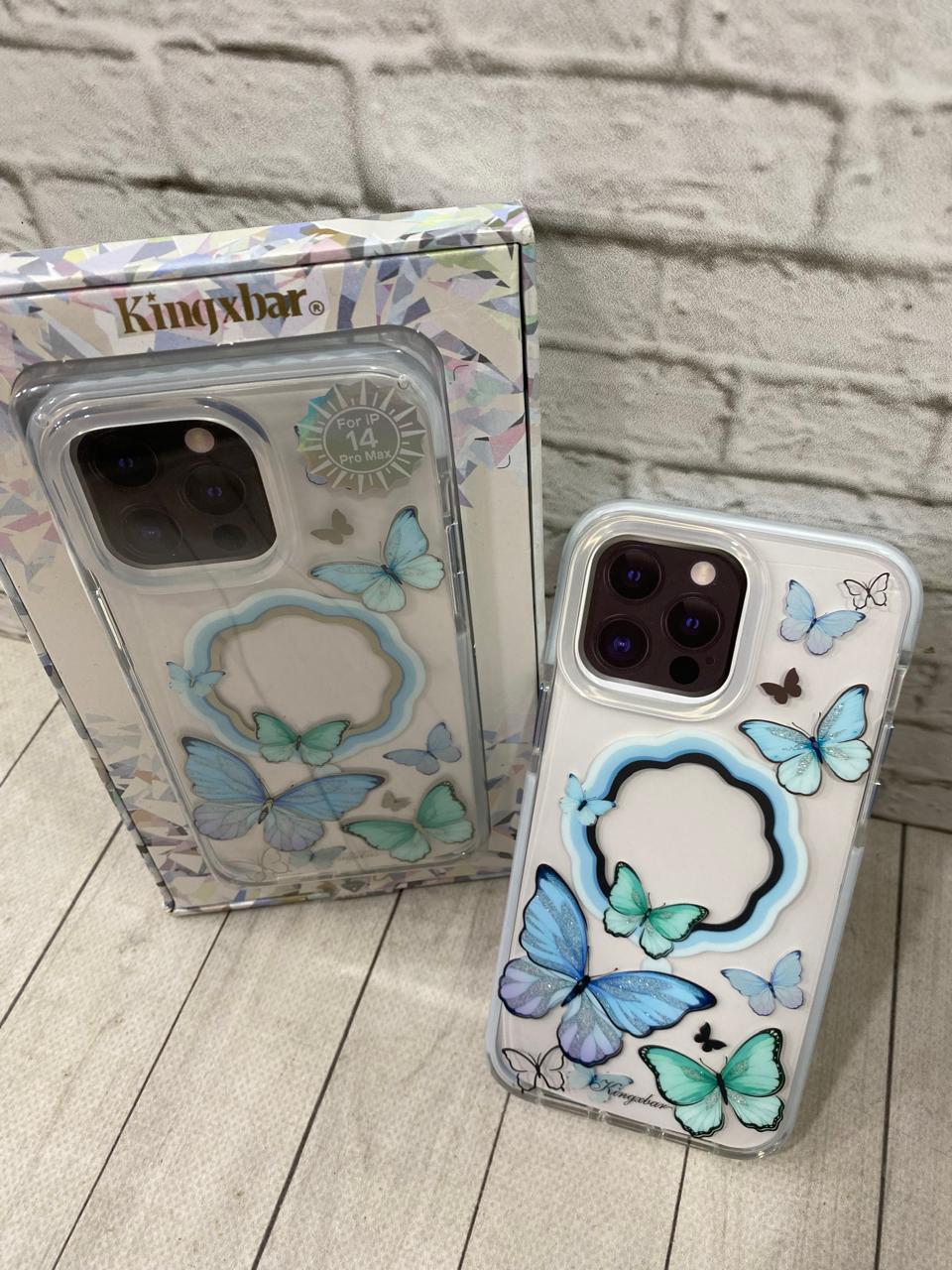 Накладка Kingxbar Clear с окантовкой MagSafe для iPhone 14 Pro Max 6.7" Бабочки 1 Накладка Kingxbar Clear с окантовкой MagSafe для iPhone 14 Pro Max 6.7" Бабочки 1