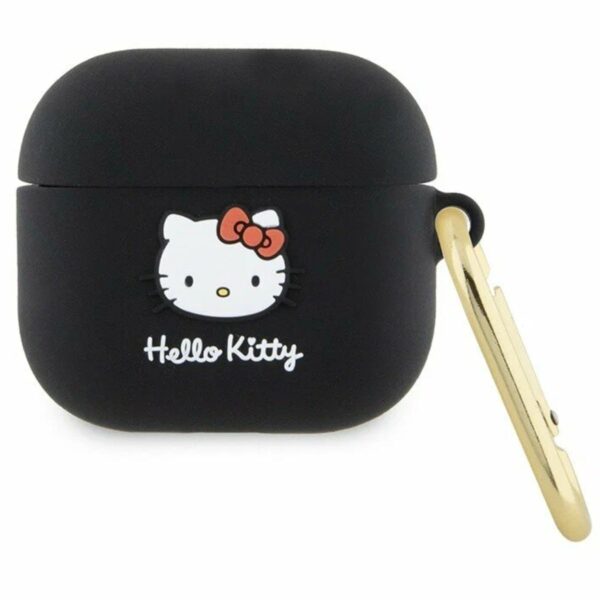 Hello Kitty для Airpods 3 чехол Liquid silicone 3D Rubber Kitty Head Black 1