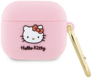 Hello Kitty для Airpods 3 чехол Liquid silicone 3D Rubber Kitty Head Pink 1