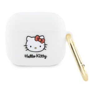 Hello Kitty для Airpods 3 чехол Liquid silicone 3D Rubber Kitty Head White 1
