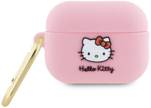 Hello Kitty для Airpods Pro 2 чехол Liquid silicone 3D Rubber Kitty Head Pink 1