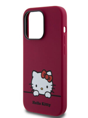 Hello Kitty для iPhone 14 Pro чехол Liquid silicone Dreaming Kitty Hard Red 1