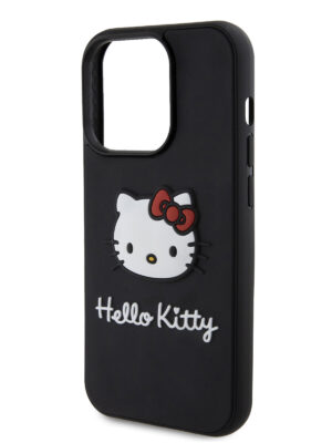 Hello Kitty для iPhone 15 чехол 3D Rubber Kitty Head Hard Black 1