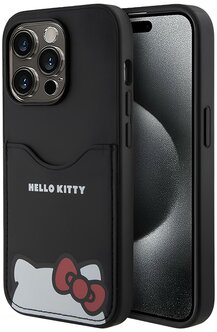 Hello Kitty для iPhone 15 Pro Max чехол Cardslot PU Leather Hidden Kitty Hard Black 1