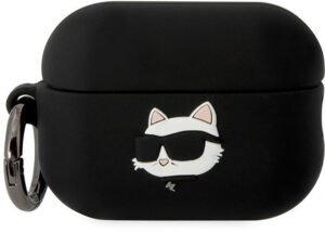 Lagerfeld для Airpods Pro 2 чехол Silicone case with ring NFT 3D Choupette Black 1