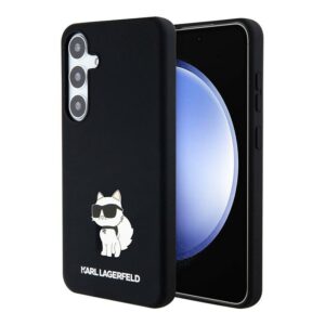 Lagerfeld для Galaxy S24 чехол Liquid silicone NFT Choupette Hard Black 1