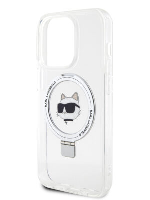Lagerfeld для iPhone 15 Pro Max чехол PC/TPU + Ring stand NFT Karl & Choupette Hard Transp (MagSafe) 1