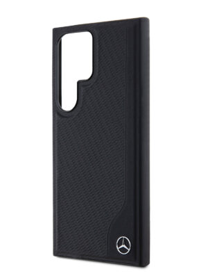 Mercedes для Galaxy S24 чехол Leather Textured Wood Imitation Hard Black (MagSafe) 1