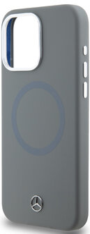 Mercedes для iPhone 15 Pro Max чехол Liquid silicone Stripes pattern Hard Grey (MagSafe) 1