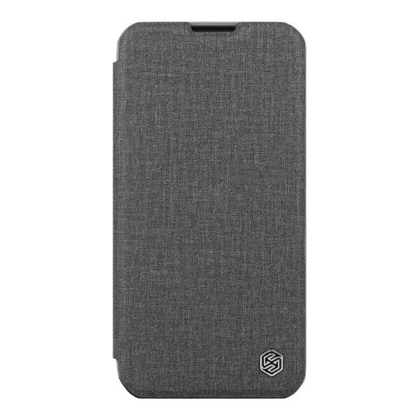 Nillkin для iPhone 15 Pro чехол QIN Pro (Cloth) Booktype Classical Grey 1