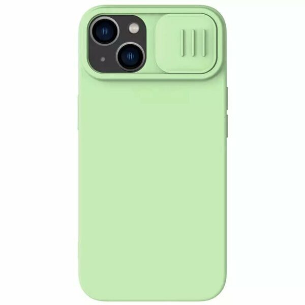 Nillkin для iPhone 15 Pro Max чехол CamShield Silky Magnetic Silicone Mint Green 1
