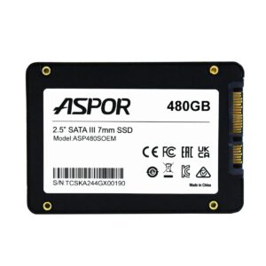 SSD 2.5" 480GB SATA3 Aspor (QLC,YS,R/W 550/480MB/s,Plastic case) OEM 1