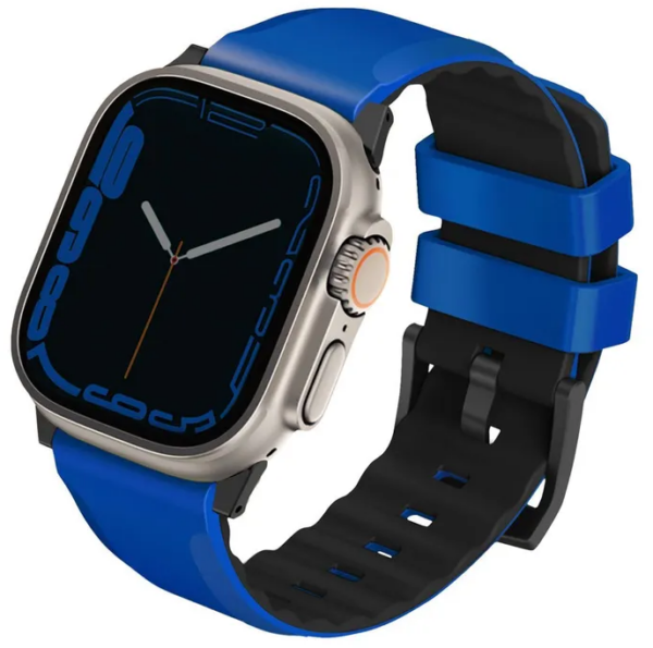 Uniq для Apple Watch 49/45/44/42 mm ремешок Linus Airosoft silicone strap Racing Blue 1