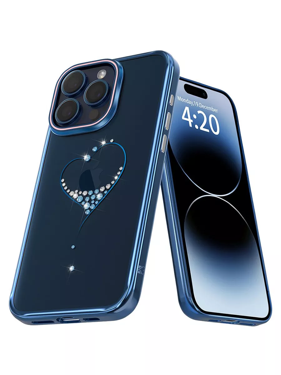 Накладка Kingxbar Clear с окантовкой синей для iPhone 15 Pro 6.1" Сердце 1 Накладка Kingxbar Clear с окантовкой синей для iPhone 15 Pro 6.1" Сердце 1
