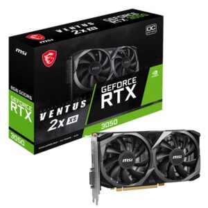 Видеокарта MSI RTX3050 (RTX 3050 VENTUS 2X XS 8G) 8GB GDDR6 128-bit DP HDMI DL-DVI-D 2Fan RTL 1