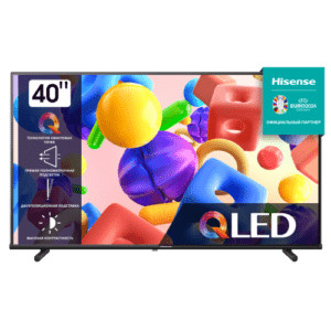 40" Телевизор Hisense 40A5KQ черный QLED 1920x1080, FULL HD, 60 Гц, Wi-Fi, SMART TV, VIDAA 1
