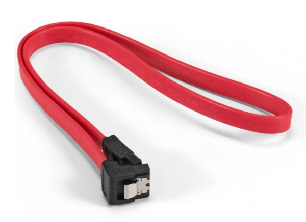Кабель SATA ExeGate EX-CC-SATA-DATA90-0.5L (7pin/7pin, угловой разъем, металлические защелки, 0,5м) 1