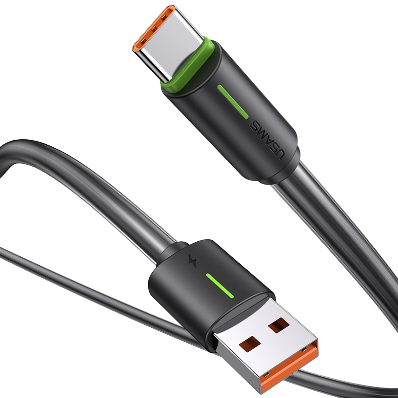 Кабель USB/Type-C USAMS US-SJ732 3A bicolor black 1 Кабель USB/Type-C USAMS US-SJ732 3A bicolor black 1