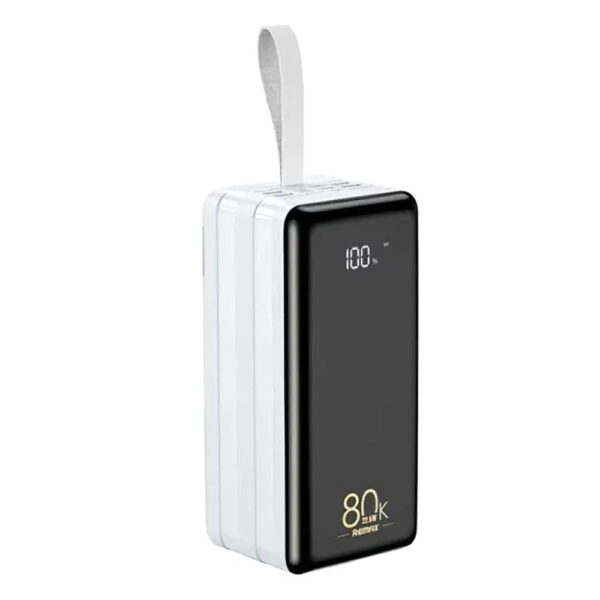 Power Bank Remax RPP-291 Chinen, 80000 mAh, 22.5W, 2xUSB + 1xType-C, PD+QC, фонарь, белый 1