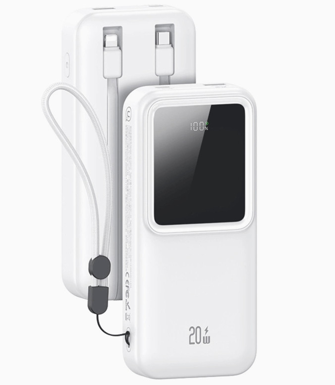 Power Bank USAMS US-CD213 PD20W+QC3.0 30000mAh white 1 Power Bank USAMS US-CD213 PD20W+QC3.0 30000mAh white 1