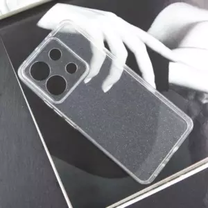 Силиконовый прозрачный бампер, с защитой камеры в блестках для Poco X6 pro 1