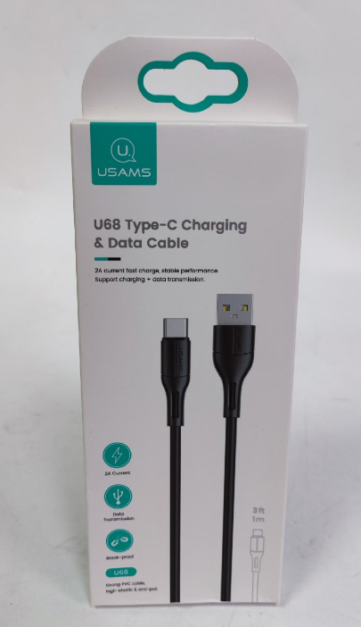 Кабель USB/Type-C USAMS US-SJ501 U68 2A 1m black 1 Кабель USB/Type-C USAMS US-SJ501 U68 2A 1m black 1